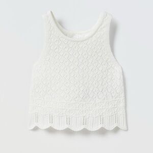 Zara open Weave crochet knit top 5-6 years